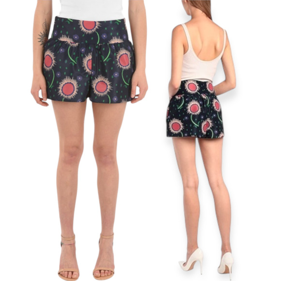 NWT RED Valentino Floral Shorts Midnight Blue Womens Size 40 US 4 fits 6 S/M - Picture 7 of 9